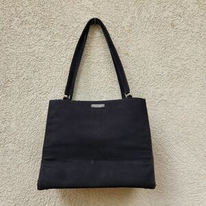 Kate Spade New York Sam Handbag Black Nylon Box Bag Double Handle Purse